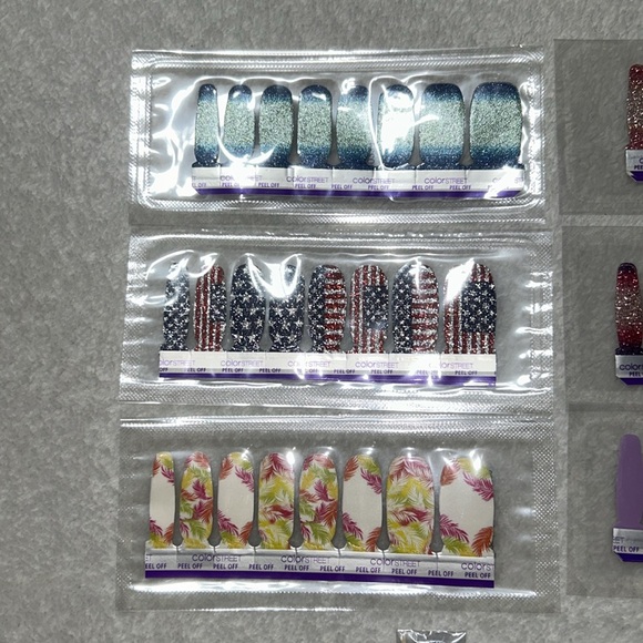 6 Color Street Peel Off Nail packs + accessories Bundle - Picture 2 of 5